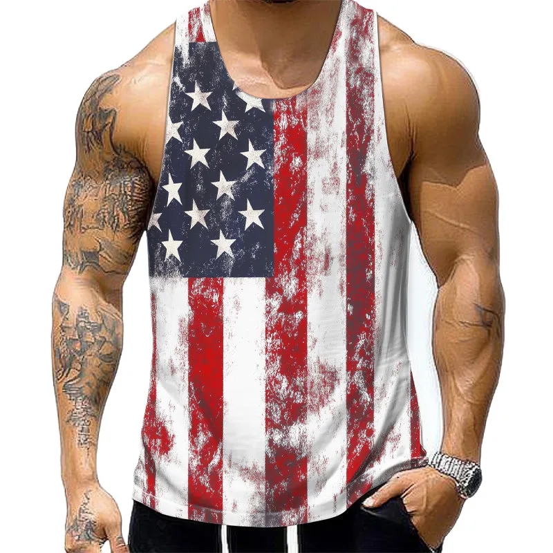 Men's Summer Flag Printed Casual Tank Top MTA1151D7U sold by Manly