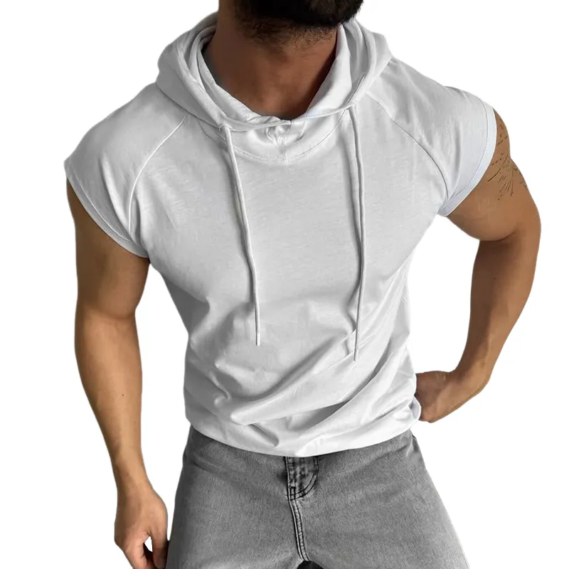 Men's Solid Raglan Short Sleeve Casual Hoodie MTA1180D1Z sold by Manly