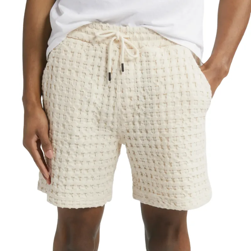 Men's Spring and Summer Classic Casual Comfort Waffle Elastic Waist Shorts MTA1143D5K sold by Manly