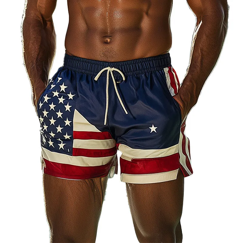 Men's Spring Fashion Vintage Print Beach Shorts MTA1168D6P sold by Manly