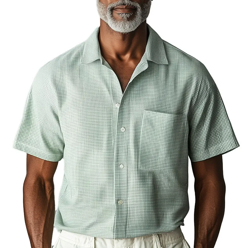 Men's Spring Fashion Textured Fabric Short Sleeve Shirt MTA1104D5P sold by Manly