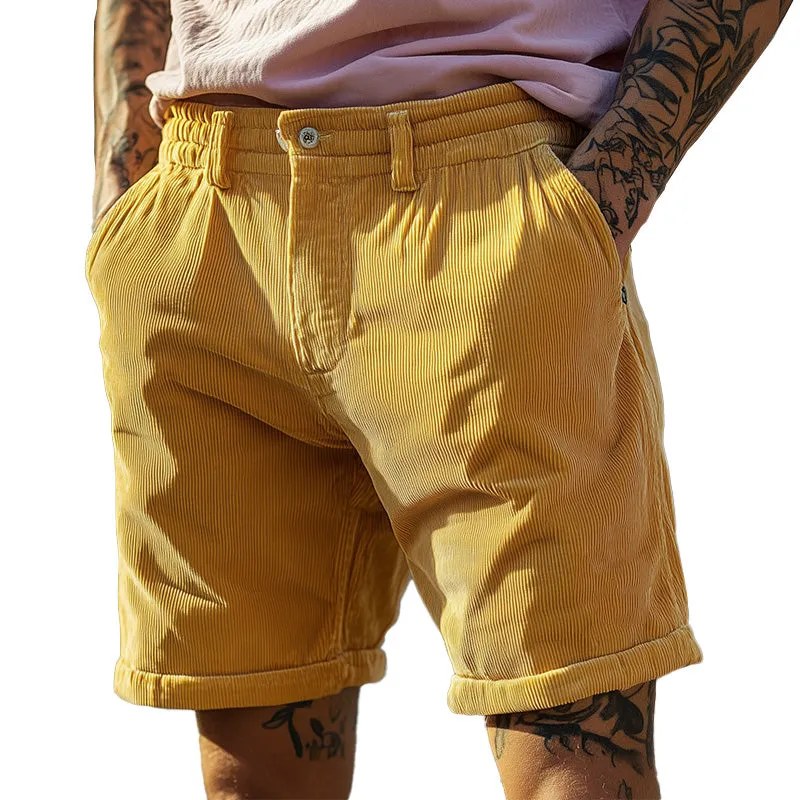 Men's Spring Fashion Retro Thin Corduroy Shorts MTA1195D4P sold by Manly