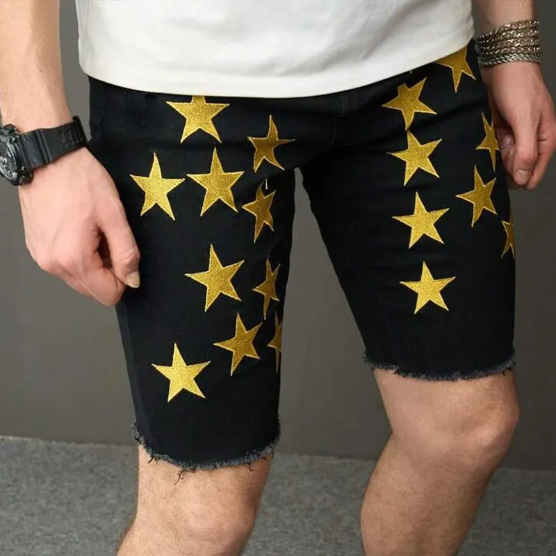 Men's Casual Star Embroidered Denim Shorts MTA1125D6TO sold by Manly product image thumbnail 3
