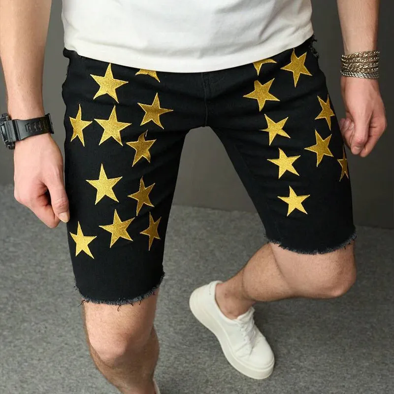 Men's Casual Star Embroidered Denim Shorts MTA1125D6TO sold by Manly product image thumbnail 2