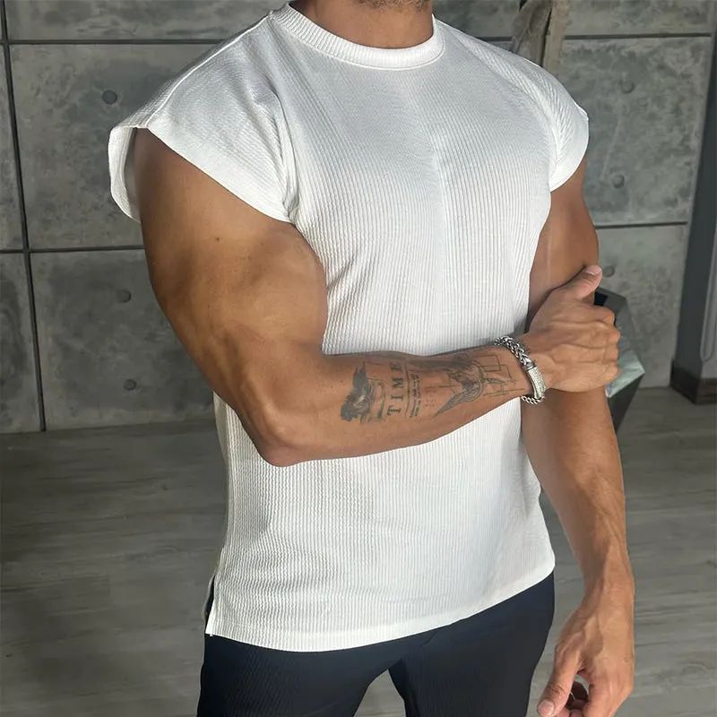 Men's Retro Casual Solid Tank Top MTA1412D7TO sold by Manly product image thumbnail 2