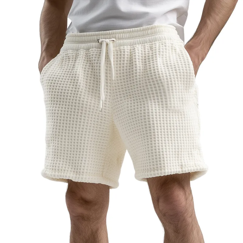 Men's Casual Solid Waffle Drawstring Shorts MTA1444D8TO sold by Manly