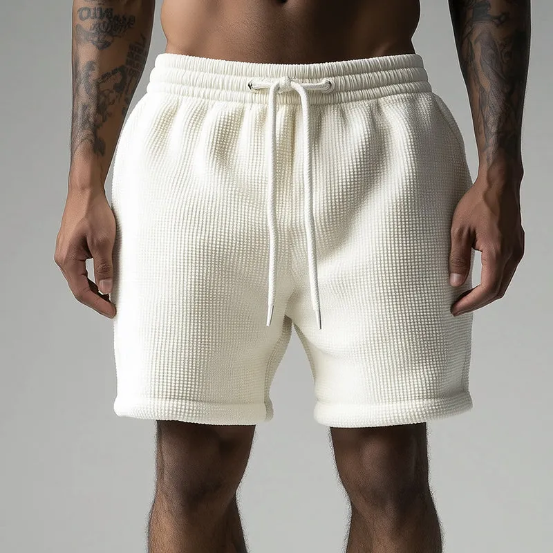 Men's Casual Solid Waffle Drawstring Shorts MTA1478D6TO sold by Manly product image thumbnail 2