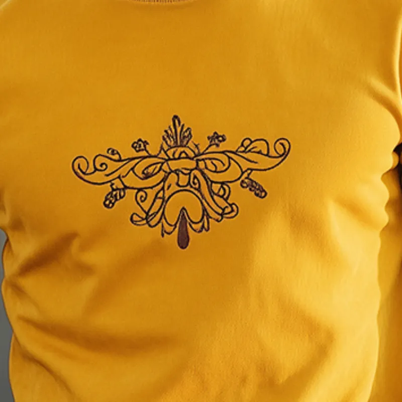 Men's Spring and Summer Fashion Classic Round Neck Suede Embroidered Short Sleeve T-Shirt MTA1444D7K sold by Manly product image thumbnail 4