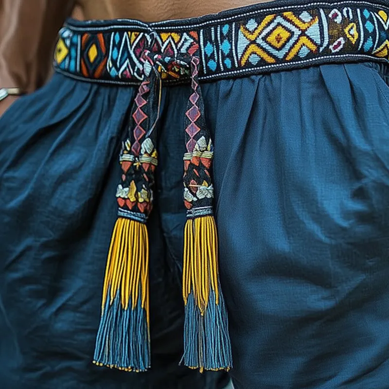 Men's Summer Ethnic Style Tassel Shorts MTA1420D4U sold by Manly product image thumbnail 3