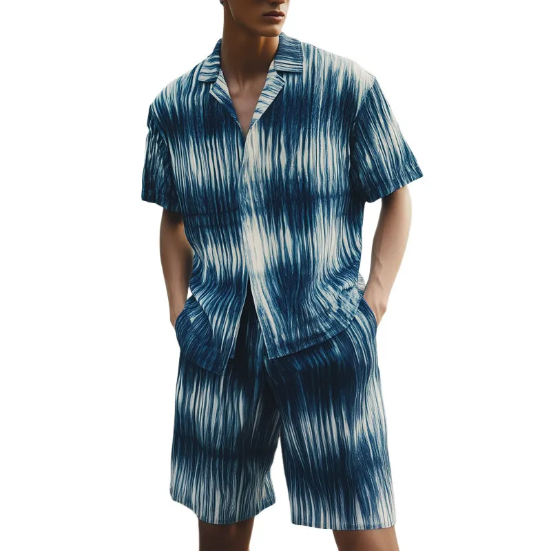 Men's Summer Fashion Tie Dye Short Sleeve Shorts Set MTA1453D3U sold by Manly