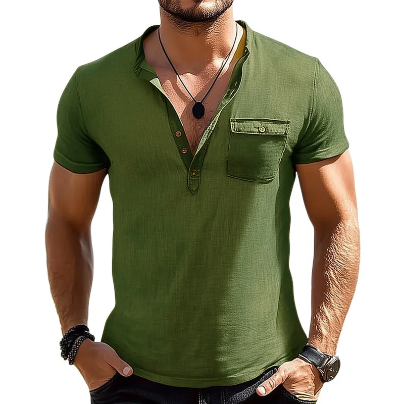 Men's Summer Business Solid Color Short Sleeve T-Shirt MTA1494D8U sold by Manly