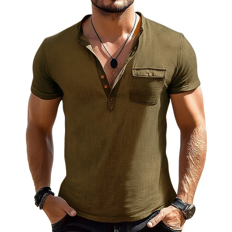 Men's Summer Business Solid Color Short Sleeve T-Shirt MTA1494D8U sold by Manly product image thumbnail 2