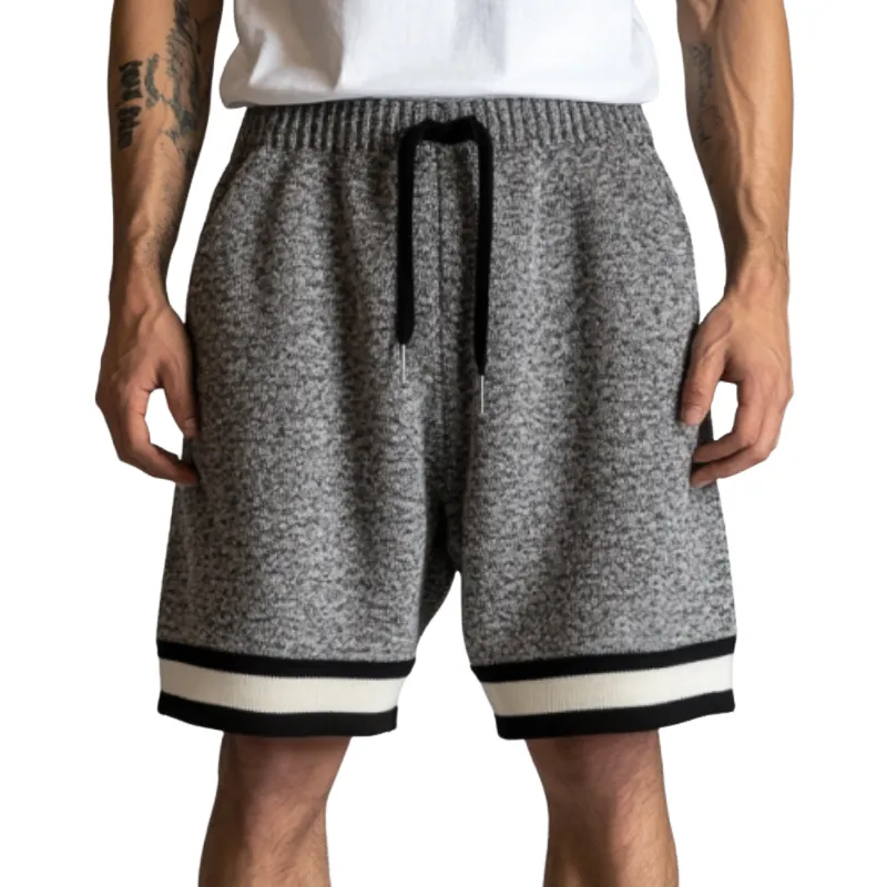 Men's Casual Sports Contrast Color Knitted Elastic Waist Shorts MTA1220D1M sold by Manly