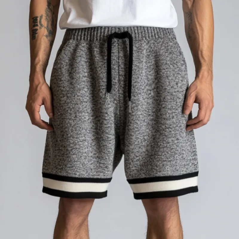 Men's Casual Sports Contrast Color Knitted Elastic Waist Shorts MTA1220D1M sold by Manly product image thumbnail 2