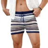 Men's Striped Knit Elastic Beach Shorts MTA1088D9X sold by Manly