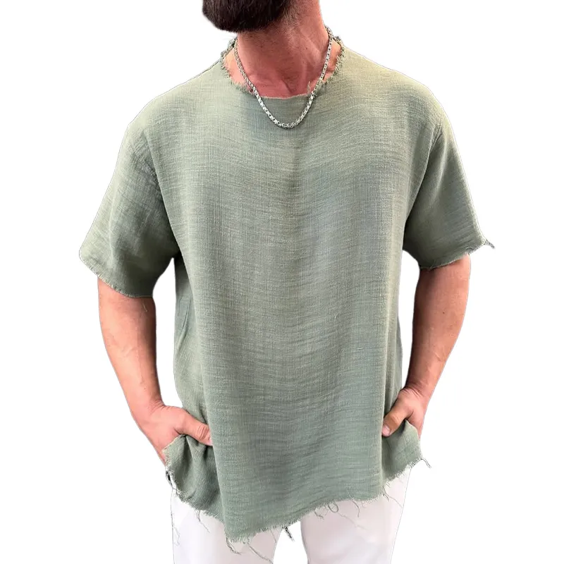 Men's Solid Round Neck Short Sleeve T-shirt MTA1474D9Z sold by Manly