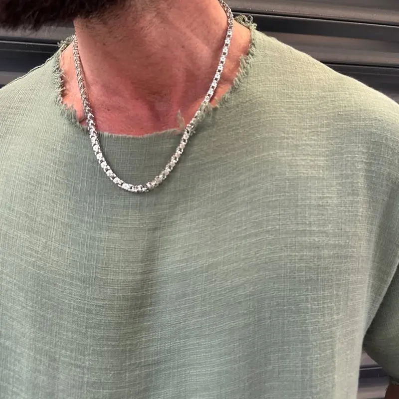 Men's Solid Round Neck Short Sleeve T-shirt MTA1474D9Z sold by Manly product image thumbnail 4