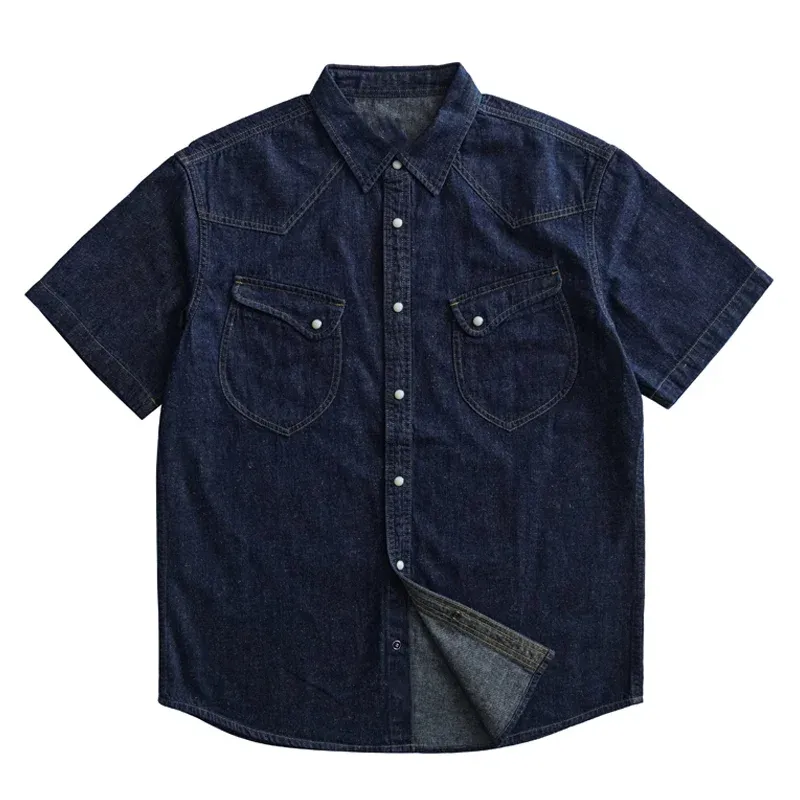 Men's Fashion Cargo Denim Lapel Chest Pocket Short Sleeve Shirt MTA1249D2Z sold by Manly product image thumbnail 5
