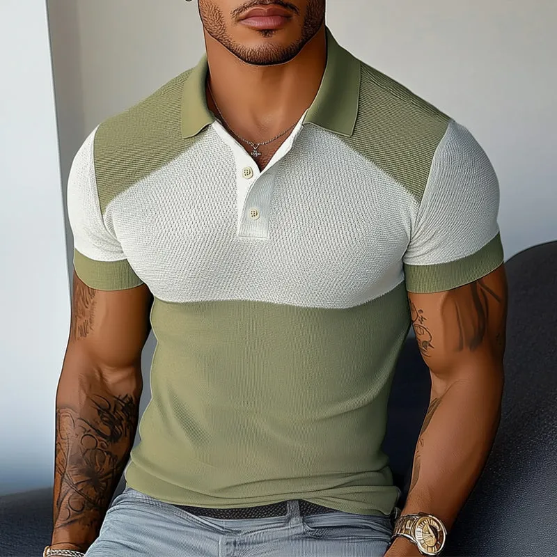 Men's Summer Business Colorblock Knitted Polo Shirt MTA1527D6U sold by Manly product image thumbnail 2