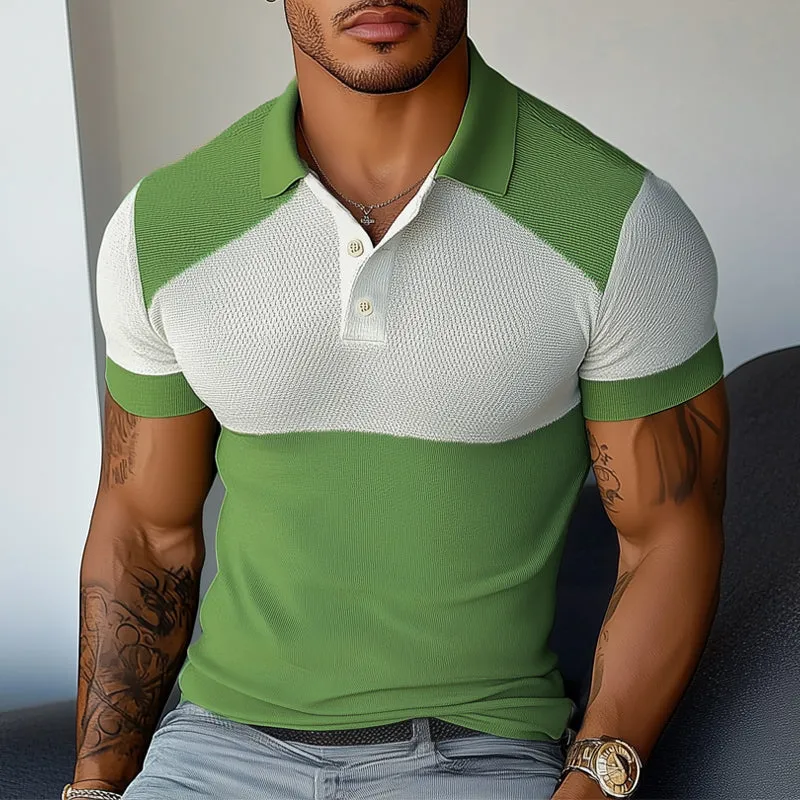 Men's Summer Business Colorblock Knitted Polo Shirt MTA1527D6U sold by Manly product image thumbnail 4