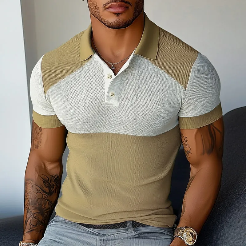 Men's Summer Business Colorblock Knitted Polo Shirt MTA1527D6U sold by Manly product image thumbnail 3