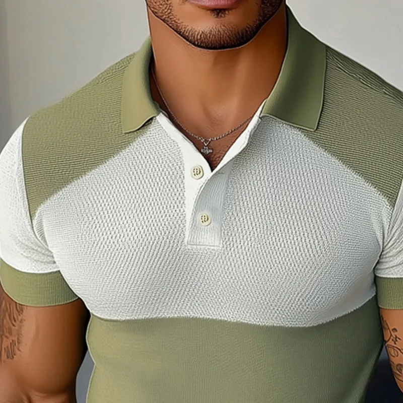 Men's Summer Business Colorblock Knitted Polo Shirt MTA1527D6U sold by Manly product image thumbnail 5