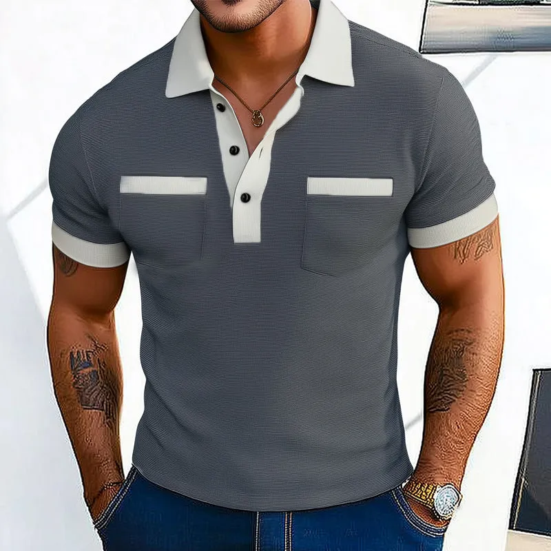 Men's Summer Business Slim Fit POLO Shirt MTA1616D5U sold by Manly product image thumbnail 5