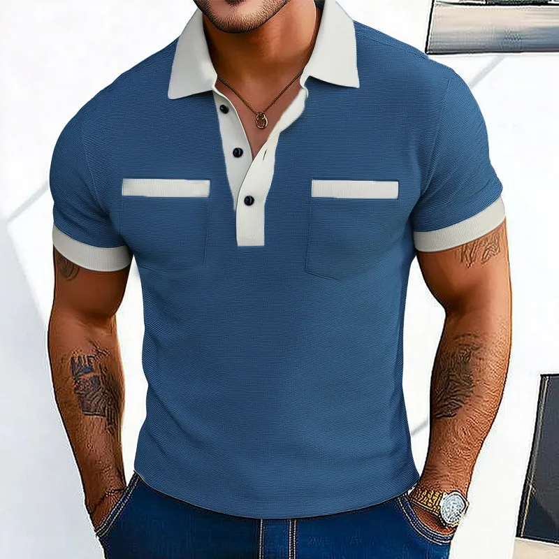 Men's Summer Business Slim Fit POLO Shirt MTA1616D5U sold by Manly product image thumbnail 3