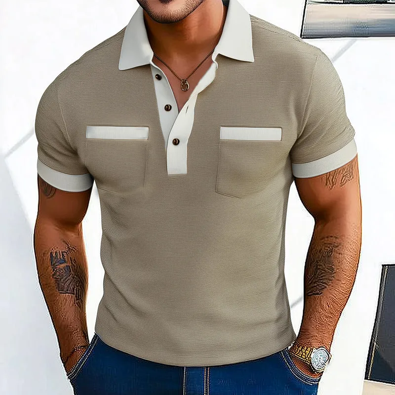 Men's Summer Business Slim Fit POLO Shirt MTA1616D5U sold by Manly product image thumbnail 4