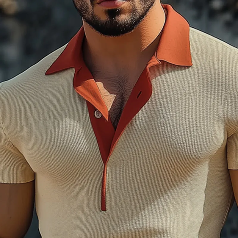 Men's Summer Business Polo Neck Slim Fit Knitted T-Shirt MTA1682D6U sold by Manly product image thumbnail 3