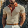Men's Summer Business Polo Neck Slim Fit Knitted T-Shirt MTA1682D6U sold by Manly