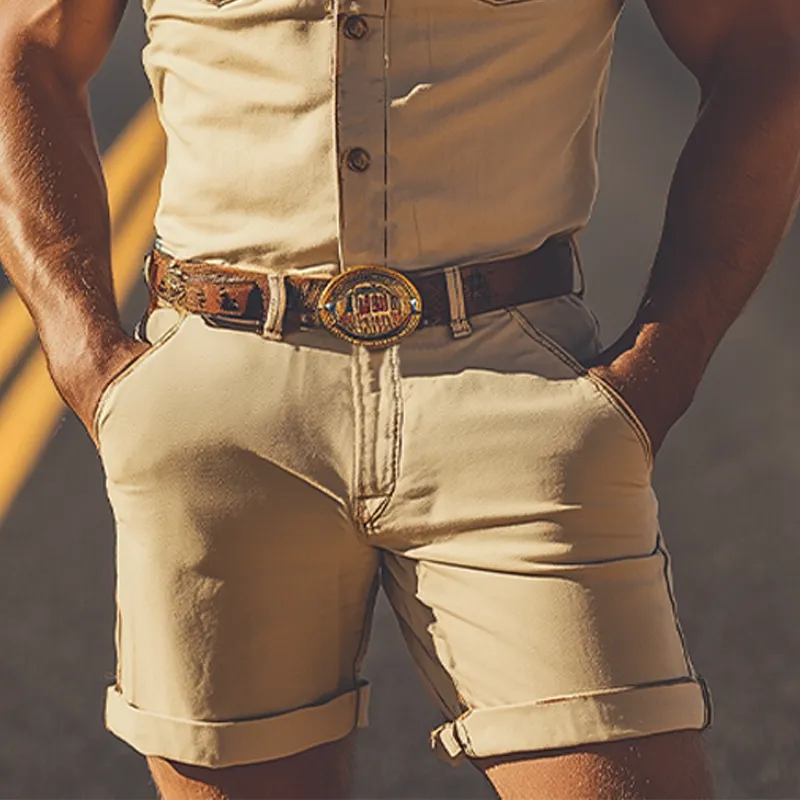 Men's Spring and Summer Fashion Casual Twill Cotton Embroidery Workwear Jumpsuit MTA1609D1K sold by Manly product image thumbnail 5