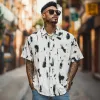 Men's Fashion Printed Breathable Lapel Loose Short Sleeve Shirt MTA1585D0M sold by Manly