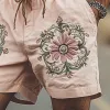 Men's Summer Fashion Casual Plain Cotton Embroidery Elastic Waist Shorts MTA1587D5K sold by Manly