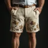 Men's Summer Cotton and Linen Floral Embroidered Shorts MTA1553D3U sold by Manly