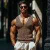 Men's Casual Deep V Neck Slim Fit Knit Tank Top MTA0940D4M sold by Manly