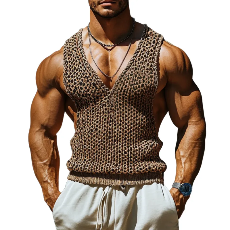 Men's Casual Deep V Neck Slim Fit Knit Tank Top MTA0940D4M sold by Manly