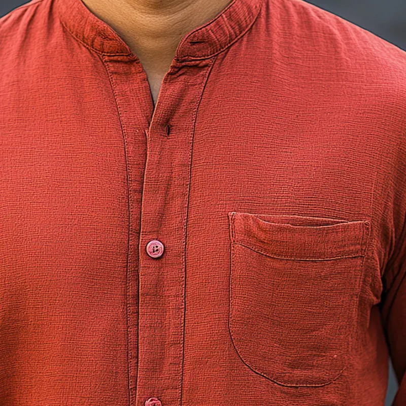 Men's Summer Fashion Solid Color Simple Long Sleeve Shirt MTA1582D1P sold by Manly product image thumbnail 3