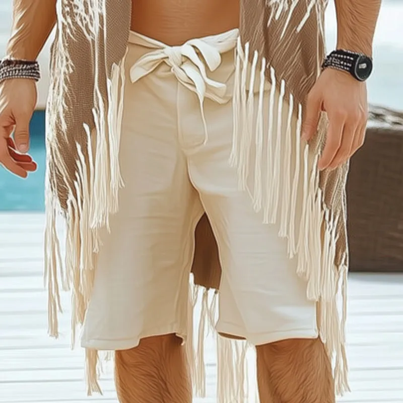 Men's Summer Casual Printed Tassel Knee-Length Shirt MTA1556D2U sold by Manly product image thumbnail 3