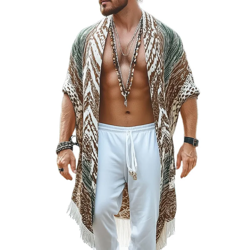 Men's Summer Printed Tassel Knee-Length Casual Shirt MTA1439D6U sold by Manly