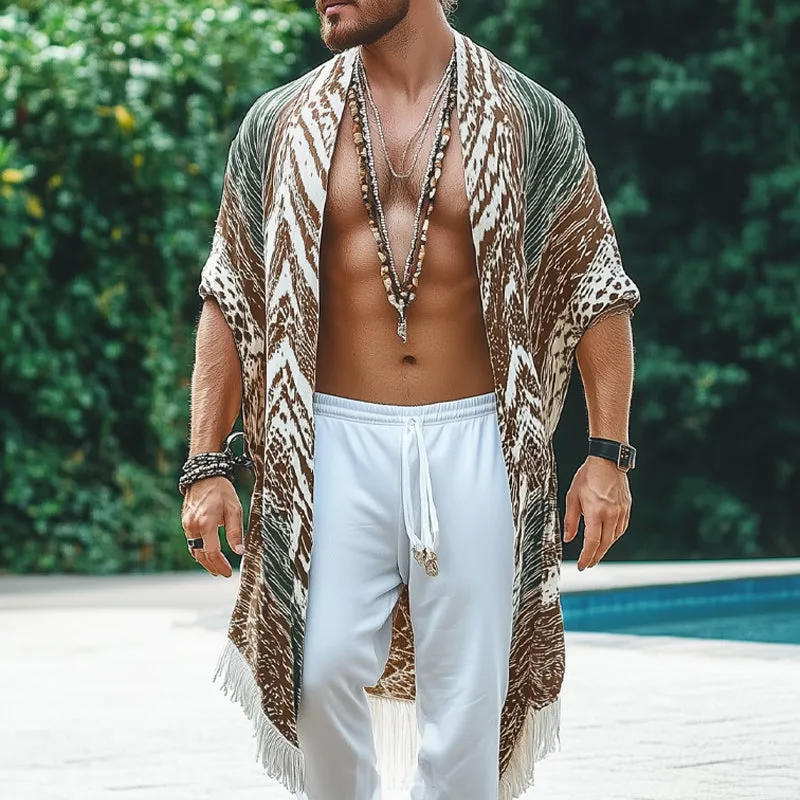 Men's Summer Printed Tassel Knee-Length Casual Shirt MTA1439D6U sold by Manly product image thumbnail 2