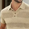 【24-hour shipping out】Men's Summer Knitted Breathable Polo Neck Short Sleeve T-Shirt MTA1465D6U sold by Manly