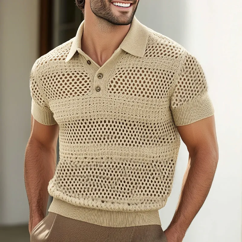 【24-hour shipping out】Men's Summer Knitted Breathable Polo Neck Short Sleeve T-Shirt MTA1465D6U sold by Manly product image thumbnail 2