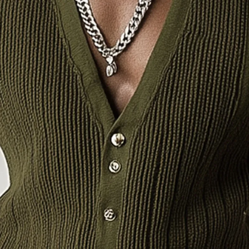 Men's Summer Fashion Retro Woven Solid Color Vest MTA1575D9P sold by Manly product image thumbnail 3