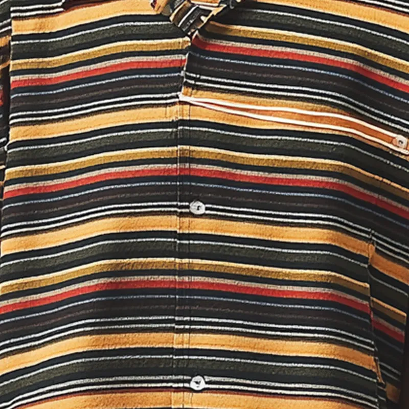 Men's Summer Fashion Striped Print Loose Short Sleeve Shirt MTA1509D5P sold by Manly product image thumbnail 3