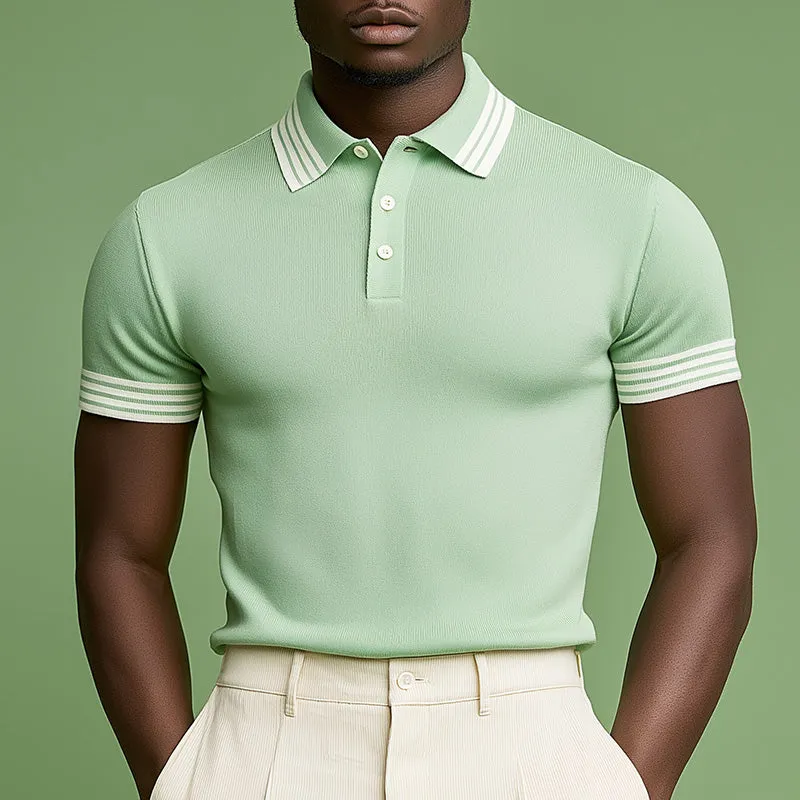 Men's Summer Fashion Ribbed Knitted Short Sleeve Polo Shirt MTA1529D5P sold by Manly product image thumbnail 2