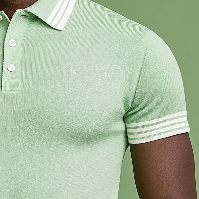 Men's Summer Fashion Ribbed Knitted Short Sleeve Polo Shirt MTA1529D5P sold by Manly product image thumbnail 4