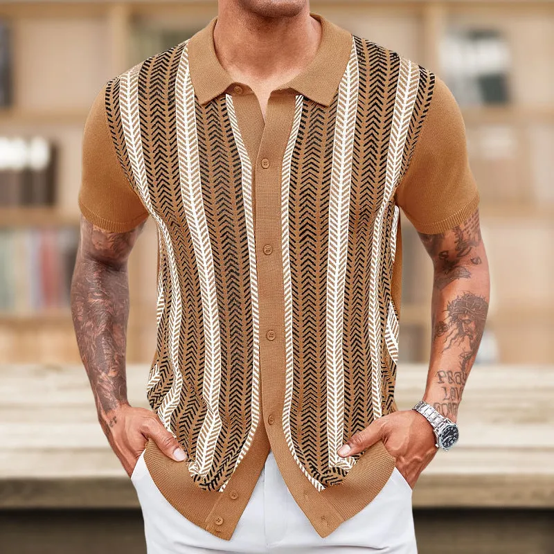 Men's Casual Knitted Short Sleeve POLO Shirt MTA1488D0X sold by Manly product image thumbnail 4