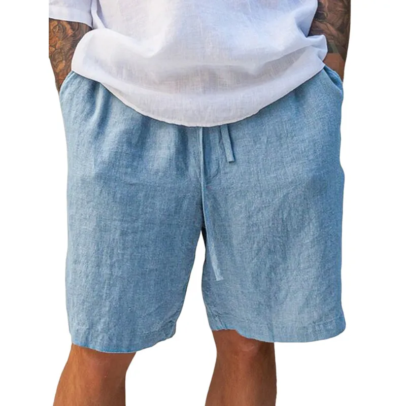 Men's Cotton And Linen Loose Beach Shorts MTA1116D7X sold by Manly product image thumbnail 3