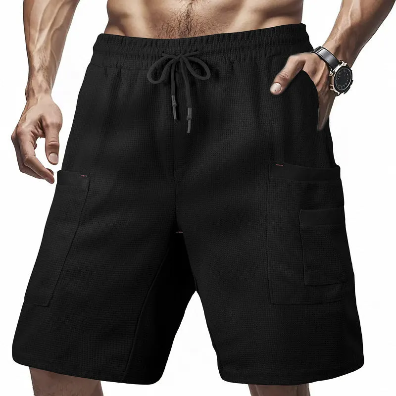 Men's Loose Solid Waffle Casual Shorts MTA1138D2X sold by Manly
